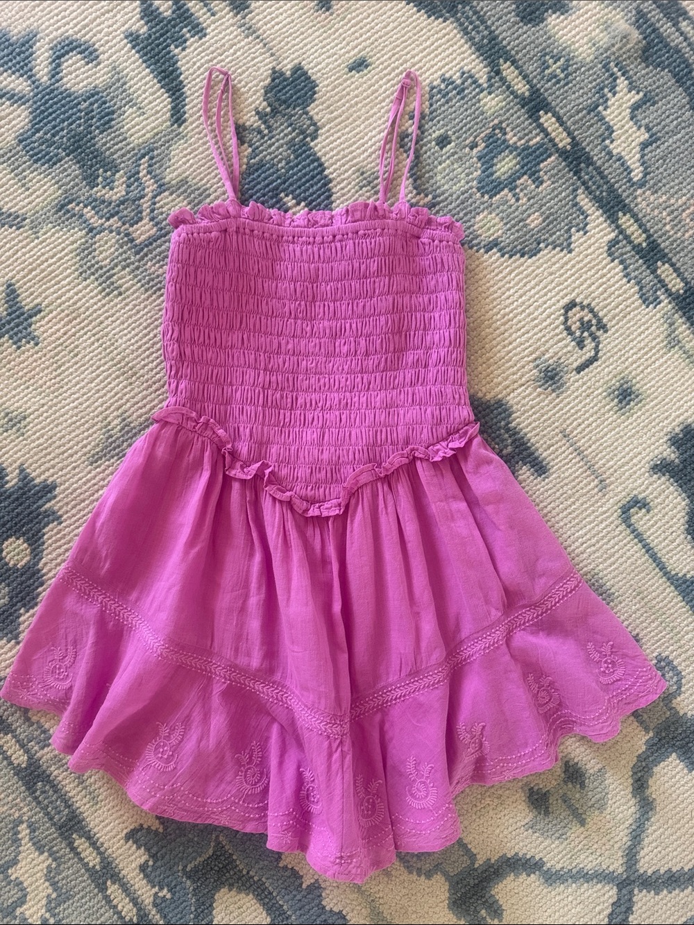 American Eagle Outfitters Pink Smocked Romper Dress